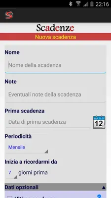 Scadenze android App screenshot 1